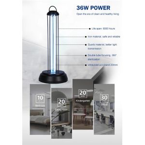 Black Finished IP20 Unique Table Lamps , 220v Uv Disinfection Lamp