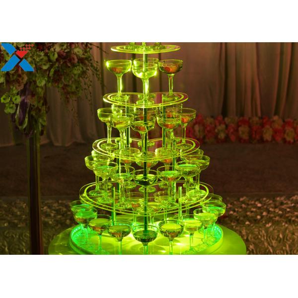 Heart Shape Perspex Display Stand , 5 Layers Champagne Acrylic Display Shelves