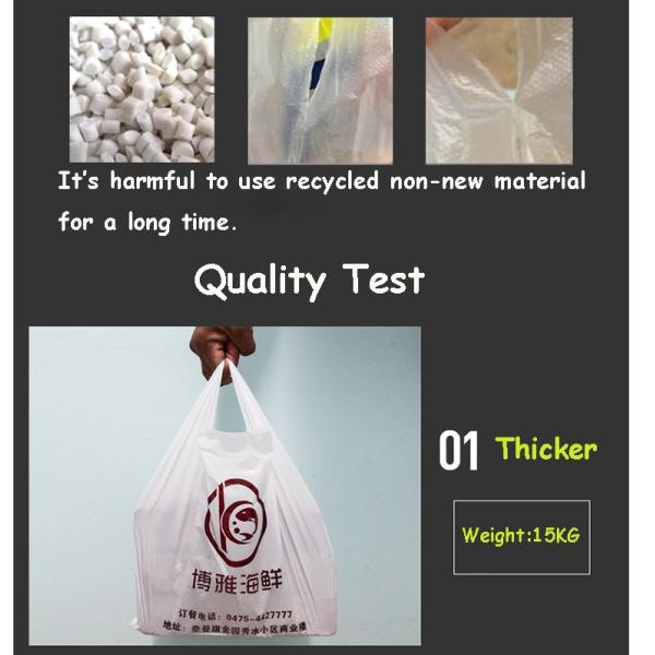 White Color Small T Shirt Bags , Plastic T Shirt Grocery Bags 10 - 25MIC Thickness