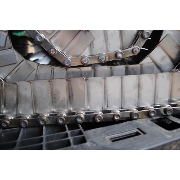 Light Grey Stainless Steel Plate Link Conveyor Belt With Baffle