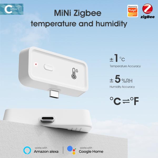 Tuya Zigbee Wifi Humidity Temperature Monitor Smart Hygrometer Thermometer Wireless Electronic Hygrometer Monitor Smart Indoor Compatible With Alexa