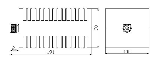 Waterproof Level IP65 High Power RF Load 100W Input PIM 110DBC N Male Connector