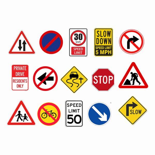 Custom Yellow Reflective Traffic Sign Slow Stop Pedestrian Crossing Road Safety Sign