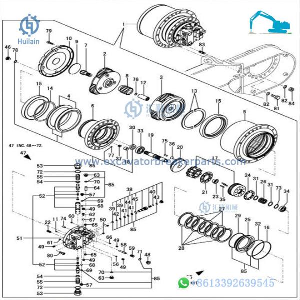 Kayaba KYB MAG-12V-12 Mini Excavator Track Propelling Travel Motor Final Drive