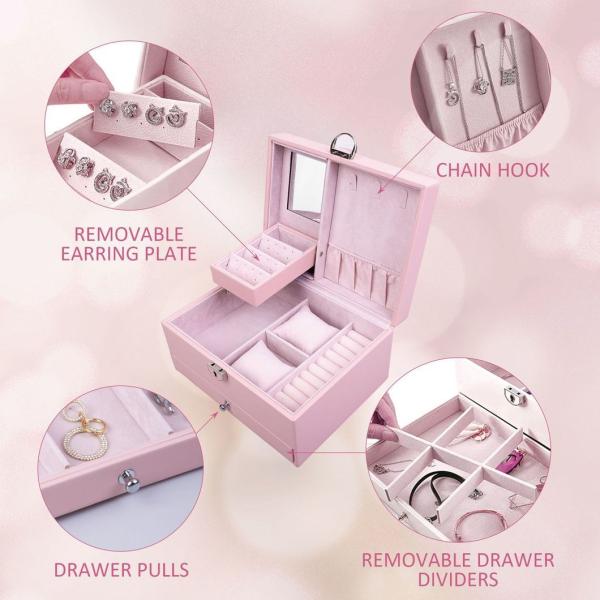 Custom Logo Luxury Jewelry Gift Box Travel Ring Necklace Leather Packaging Storage Box