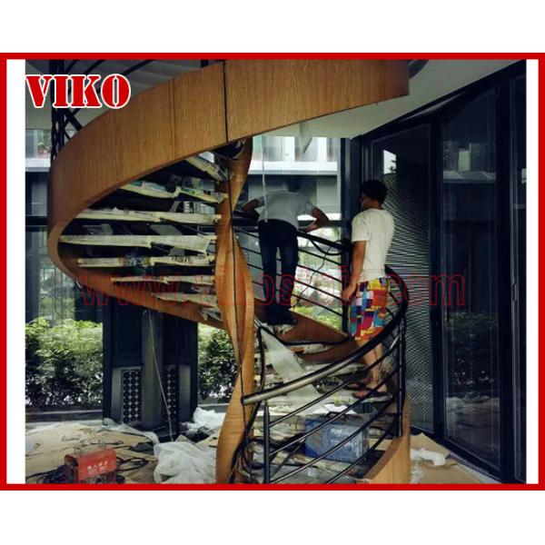 China Spiral Staircase VH21S Aluminum Tread Beech 304 Stainless Steel Stainless Steel Stair Handrail Railing Glass wholesale