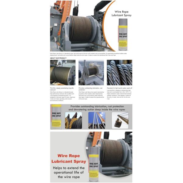 450ml Heavy Duty Wire Rope Lube Spray For Corrosion Protection