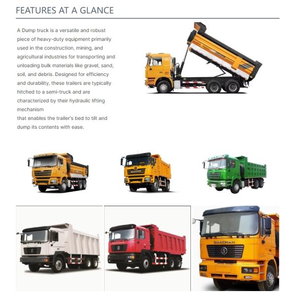 USED SHACMAN 6*4/8*4 Dump Truck Semi Trailer Engineered For Efficient Transport Of Bulk Materials And Waste In Africa