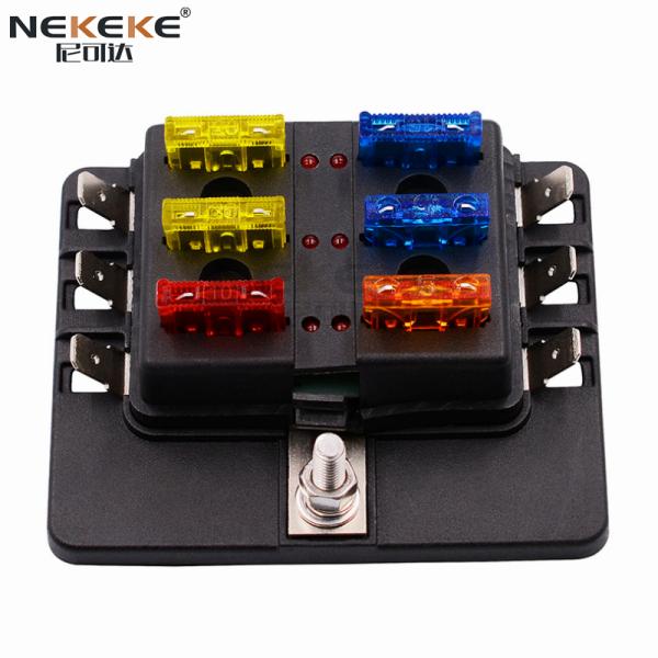 Waterproof 6 Way Marine Fuse Box With Led Warning Indicator And PC Terminal