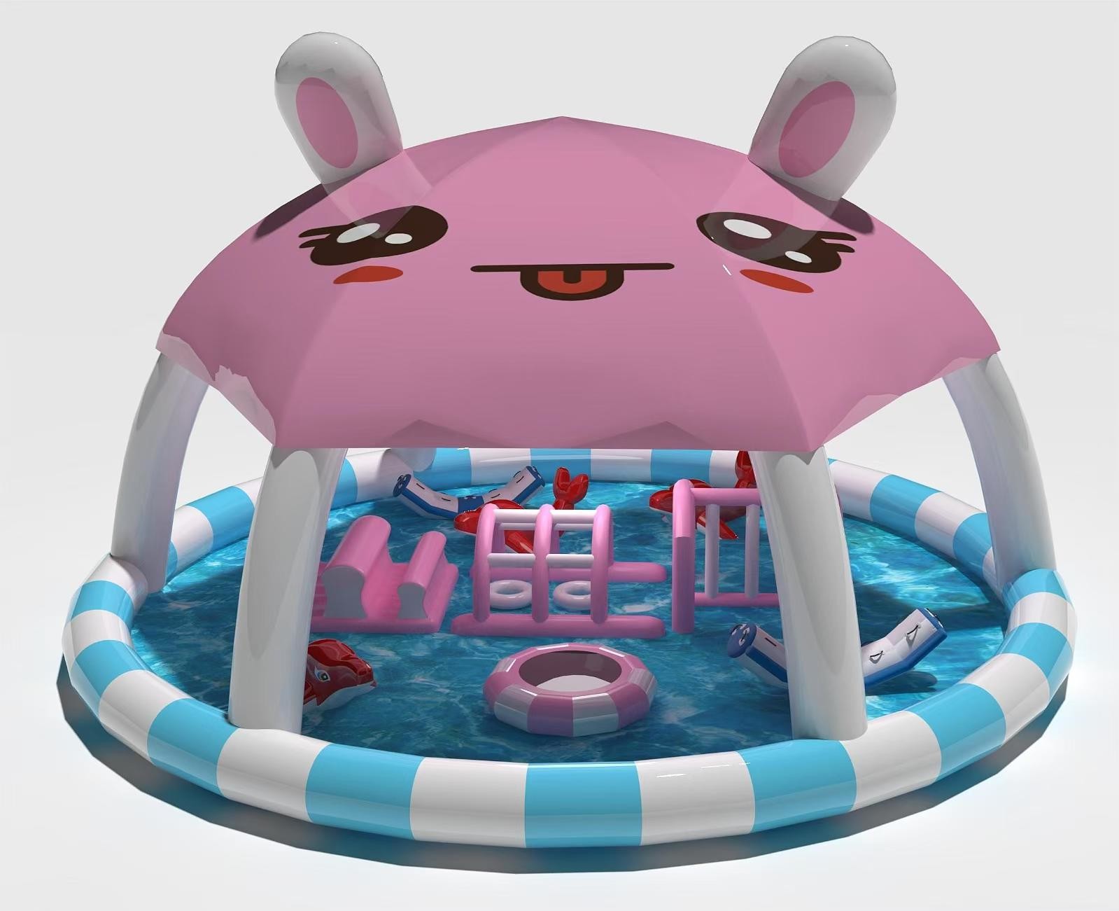 China Children Inflatable Water Pool Customized With Small Floating Toys wholesale