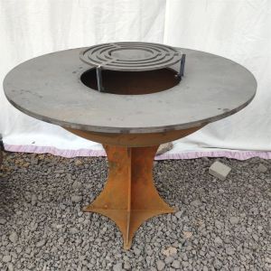 Buy cheap Outdoor Detachable Base Wood And Charcoal Corten Steel Fire Pit And Grill from wholesalers