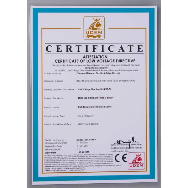 Shanghai Dingzun Electric&Cable Co.,Ltd Certifications