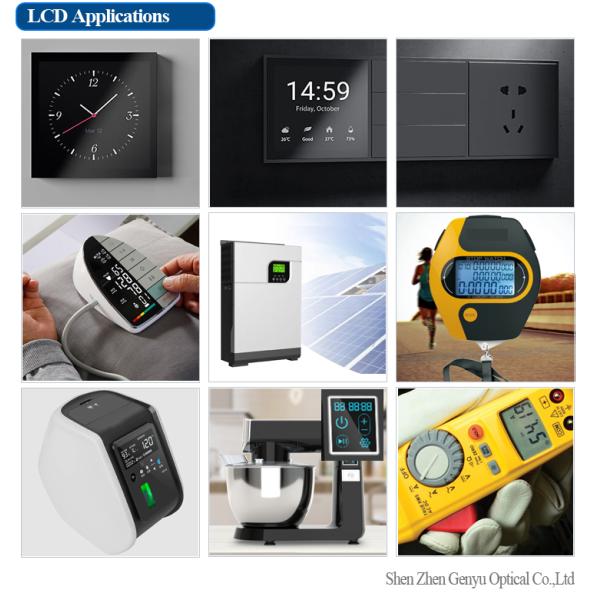 3.0V Custom LCD Panel Black Silk Screen Segmented TN Transmissive FPC Connect