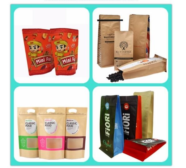 customized printing stand up pouch foil lined natural kraft paper bags 16oz with valve