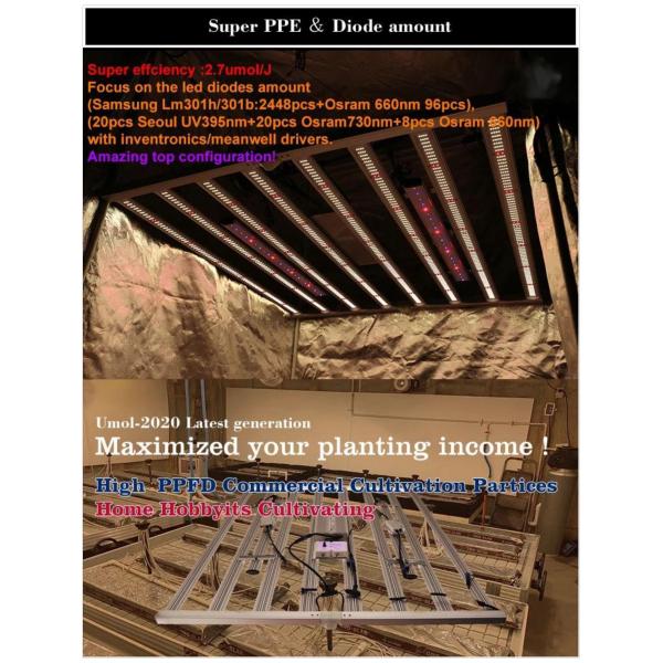 UL8800 led flowering grow lights 600Watt Samsung Spydr led lights for indoor growing