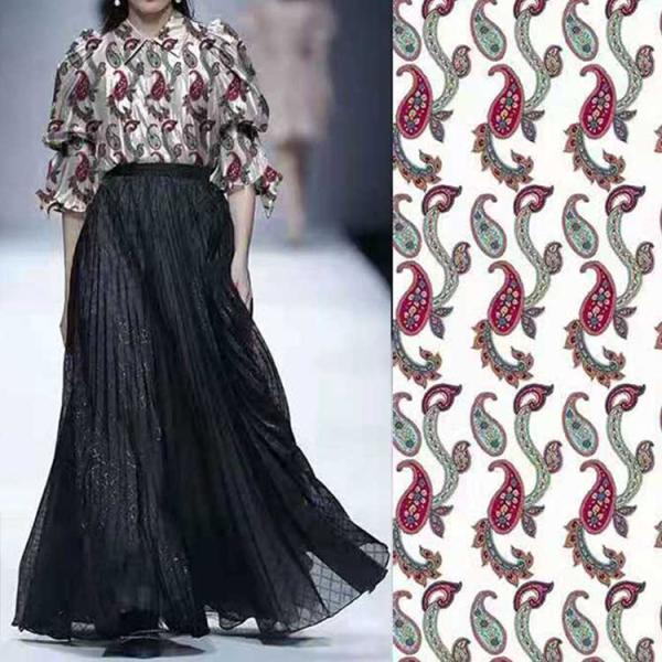 Tie Dying Cupro Viscose Printed Woven Fabrics 138cm-145cm Stretchable