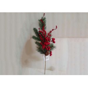 China Nontoxic 58cm Artificial Christmas Pine Picks With Red Berry wholesale