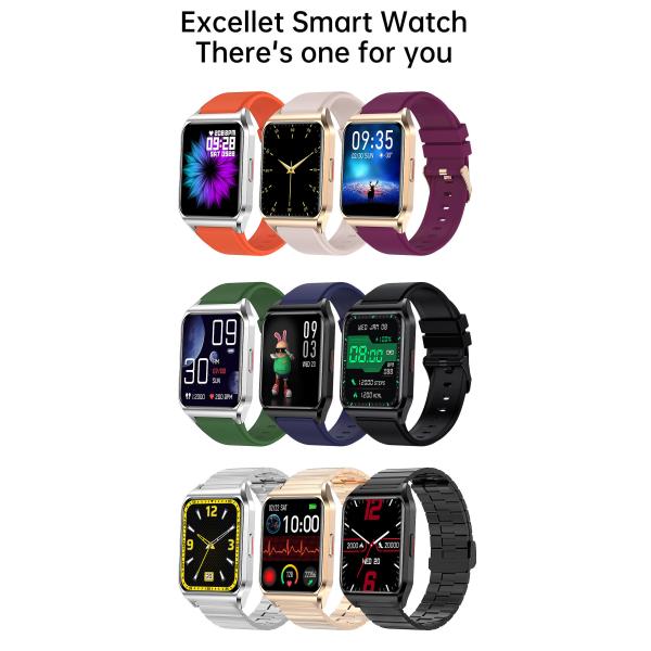 Square Screen Bluetooth Smart Watch Body Temperature Blood Pressure Monitoring
