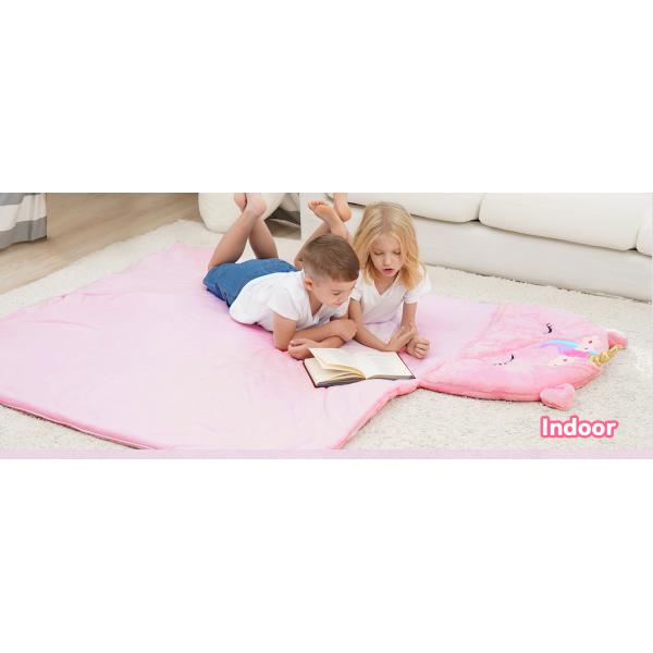 Unicorn Toddler Nap Mat 2-in-1 Plush Pillow Sleeping Bag