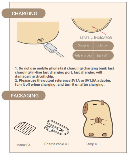 Cute Silicone Capybara Night Light Children's Nightlight Gift Usb Rechargeable Animal Silicone Night Lamp