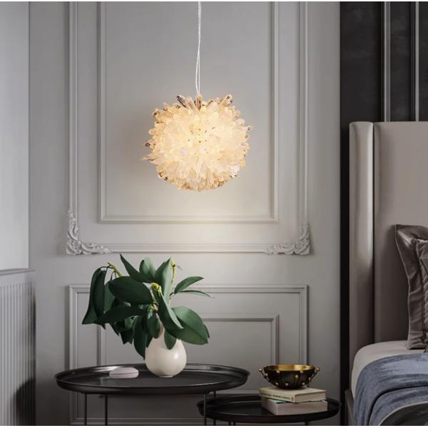 Brazil imported pure natural crystal stone lamp chandelier bedroom living room restaurant lamp simple American crystal lamp