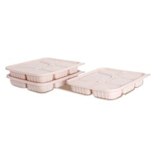 China 3 Compartment Disposable Cornstarch Meal Tray Disposable Meal Trays 160g wholesale