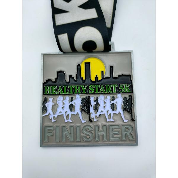 Colour filling Metal Medals For Schools Laser engraving text And Logo