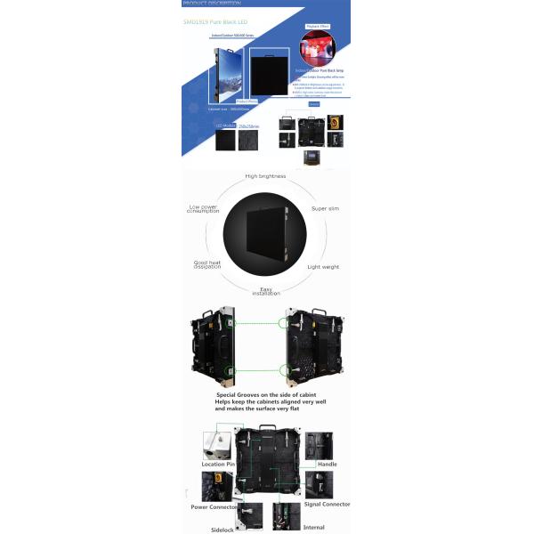 250x250MM Module Size Outdoor Video Display Screens SMD1919 Pure Black LED Type