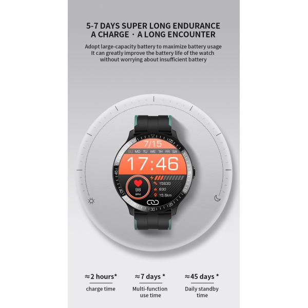 1.28 Inch TFT Health Monitoring Smartwatch Sedentary Reminder 200mAh Alarm Clock