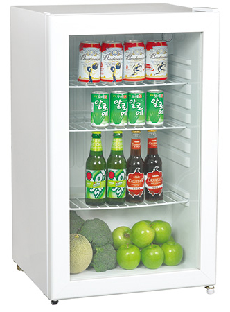 48L Low Noise Mini Display Fridge / Glass Door Refrigerator Beverage Cooler