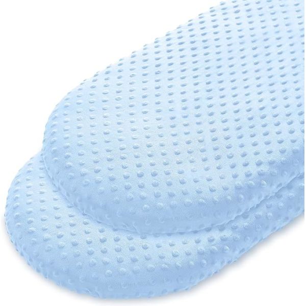 Minky Dot Bassinet Fitted Sheet Set of 2, Soft and Warm Fleece Cradle Sheets for Boys and Girls