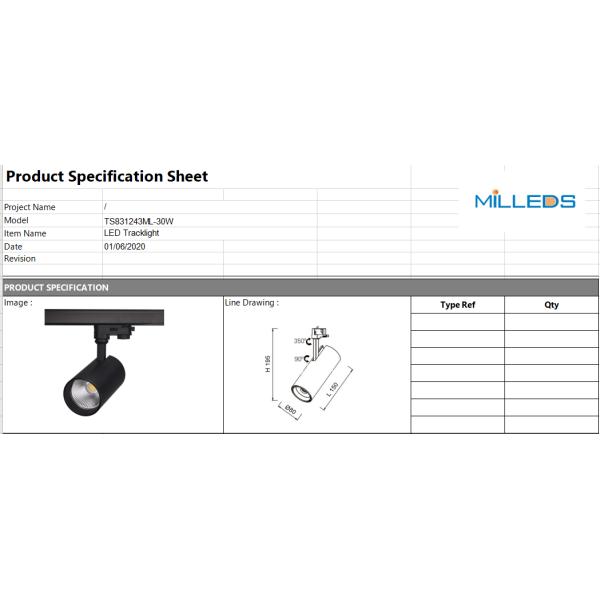 30W CITIZEN LED CHIPS GLOBAL adapt led track spotlight CRI90 3500K adjustable angle SDCM3 LM80 led tracklight