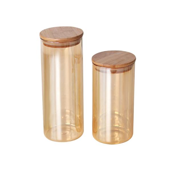 500ml 1000ml Empty Glass Jars High Borosilicate Storage With Airtight Bamboo Lid