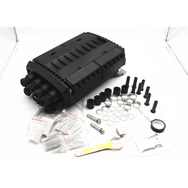 16F 24F IP68 Black Plastic Fiber Optic Closure For Wall Mount And Outdoor Application