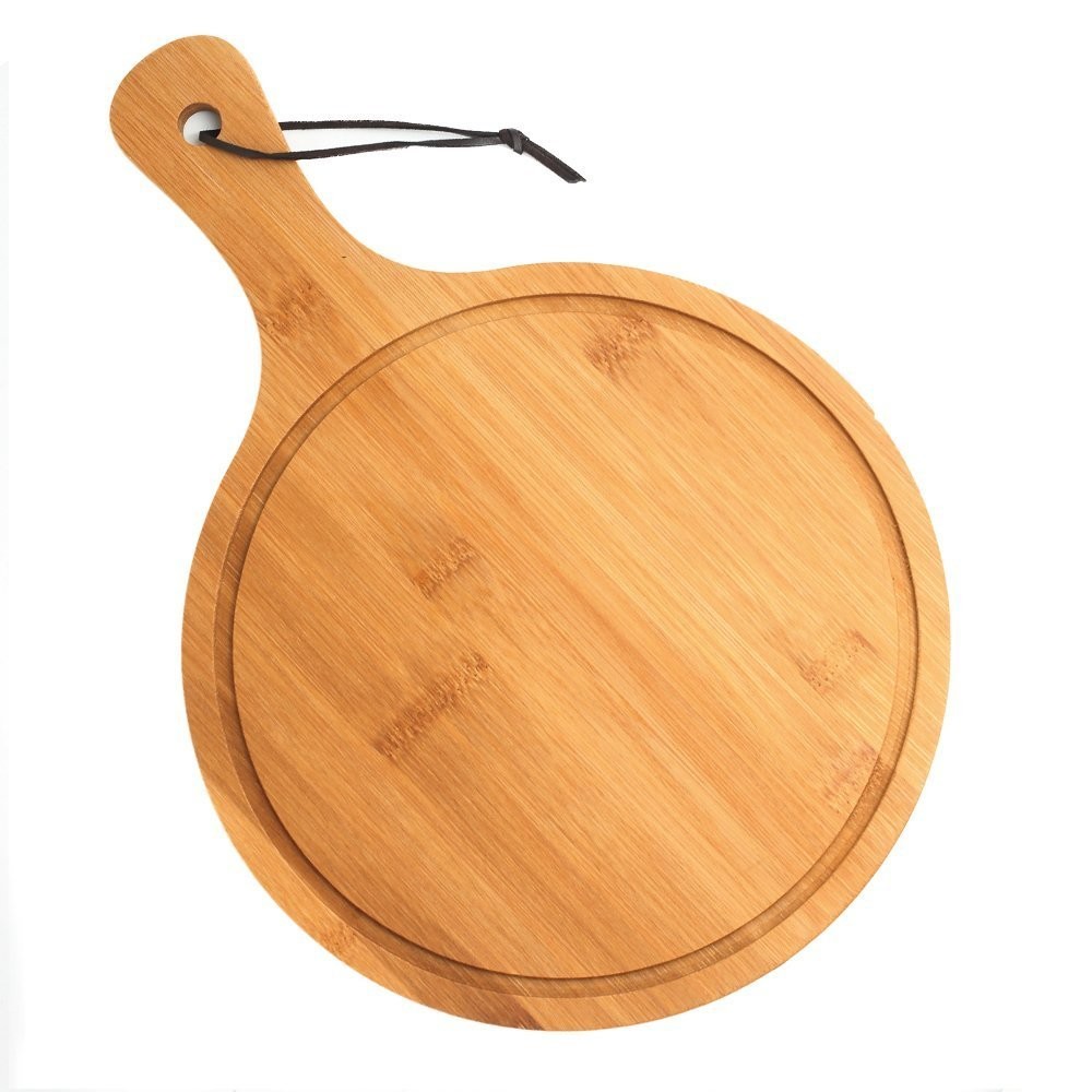 China round wooden pizza peel with groove and handle wholesale
