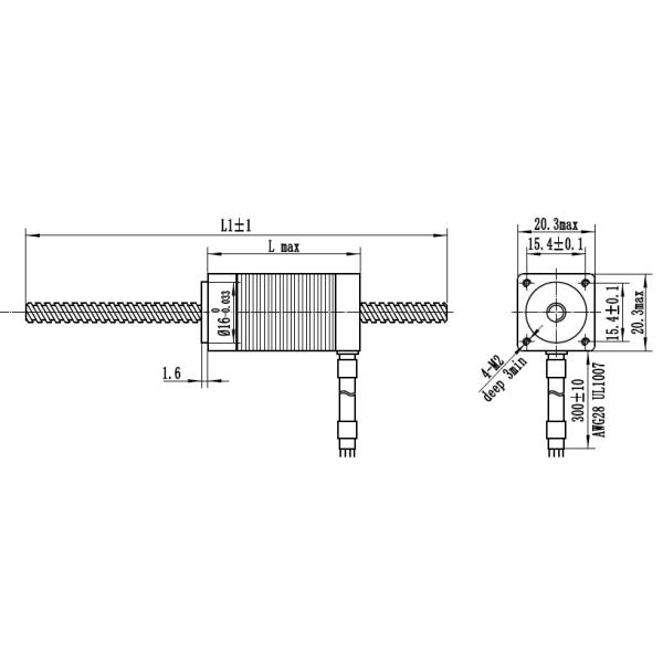 Tr5 Nema 8 Linear Actuator Non Captive Stepper Motor With Lead Screw External