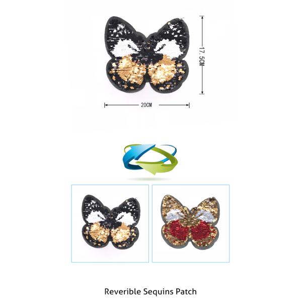 Various Styles Sequin Embroidery Patches Butterfly Series For Garment / Bags