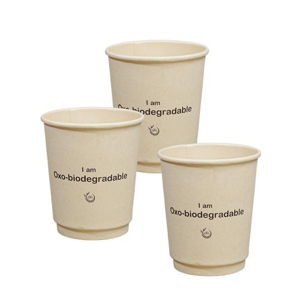 Wholesale custom printing logo disposable double-layer coffee hot drink paper cup with lid