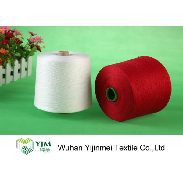 AAA Grade Raw White / Dyed Ring Spun Polyester Yarn For Making Sewing Thread