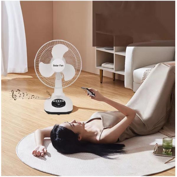 Energy Table 12inch Rechargeable Fans DC Solar With Panel And Lights