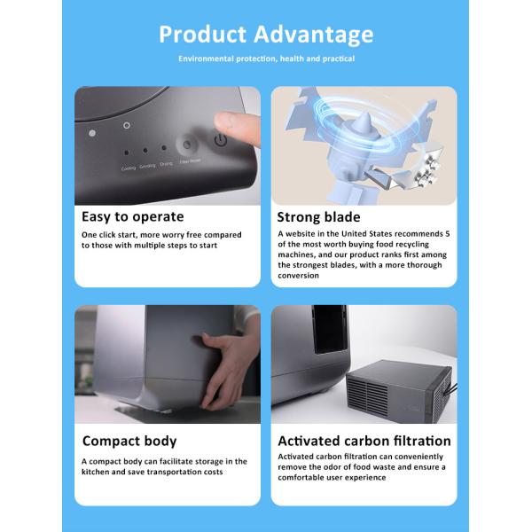 Domestic Electric Countertop Compost Machine Bin 2.5L 500W