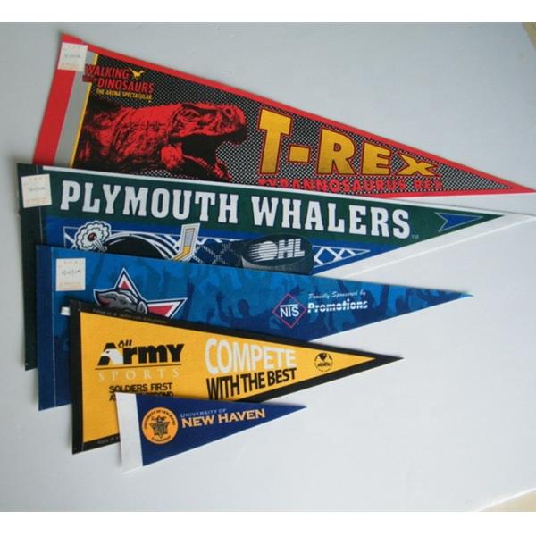 Custom 30*76cm Felt Pennant Flag , Digital Printing Hanging Triangle Flags