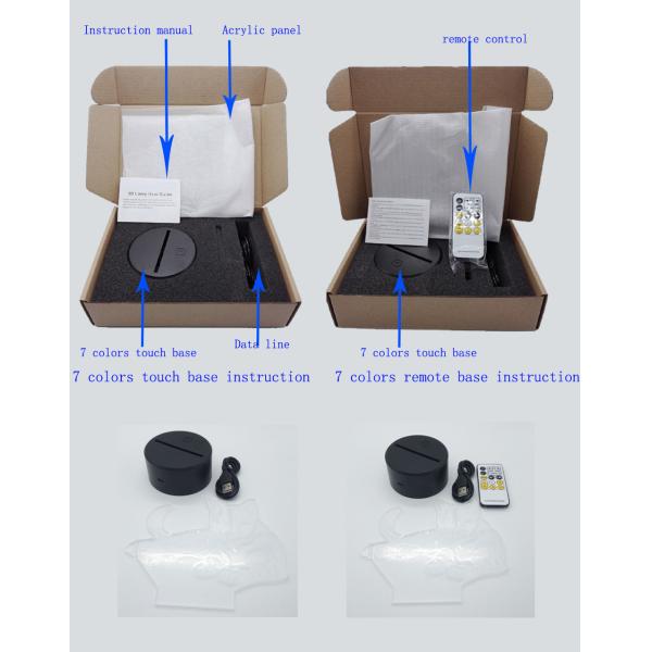 African animals custom OEM words Flamingo Colorful Visual night Light USB 3D LED Light Illusion Stereo Light