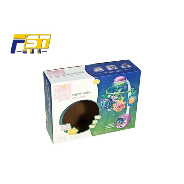 Full Color Printing Colored Corrugated Boxes Portable With Clear Window For Toy Show