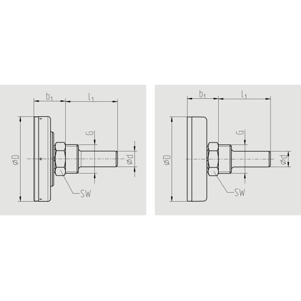 Heat Transfer 100mm Bimetal Thermometer Temperature Gauge Stainless Steel
