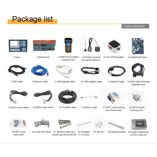 6 Axis Fiber Laser Cutting Controller RDC6563F Control Panel Laser Engraver Controller