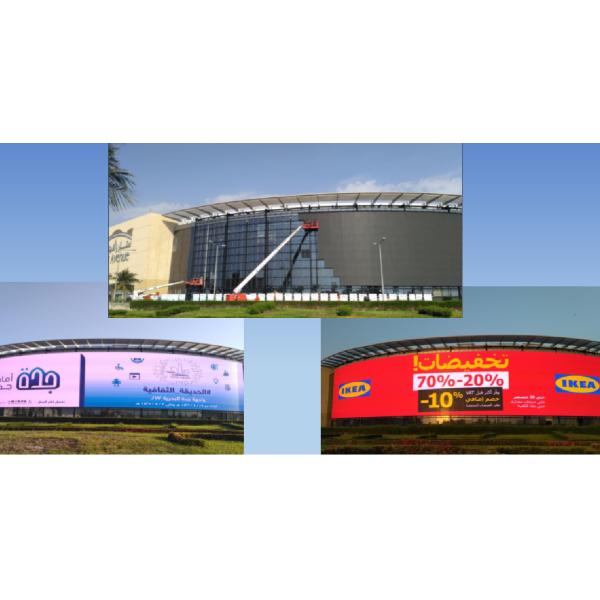 High Brightness P3.91-7.82mm Outdoor LED Mesh Display With 3840 Refresh Rate For Advertising