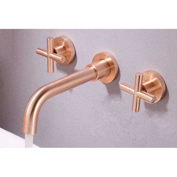 Gold 360 Rotate Wall Mounted 304 SUS Concealed Bath Shower Mixer