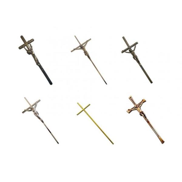 Customizable Antique Brass Metal Funeral Cross 39*15cm SGS Certified ZJ-01