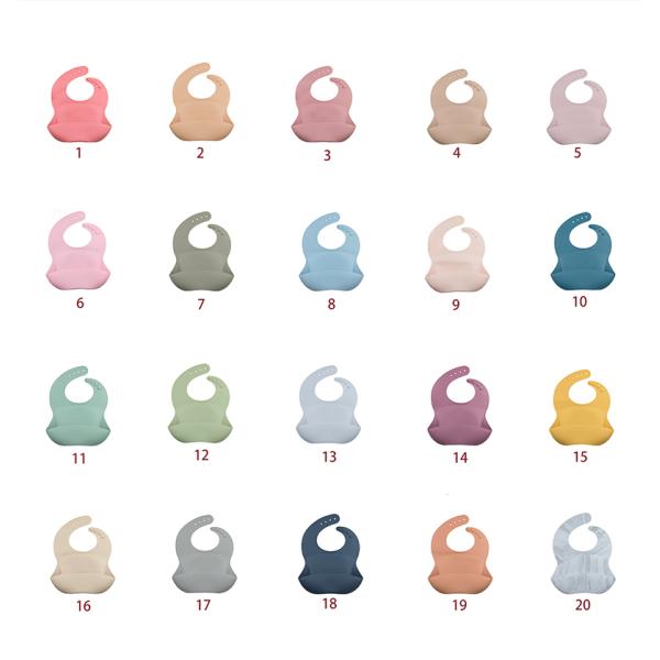 4 Buttons BPA Free Silicone Baby Bib Waterproof Soft Durable Adjustable